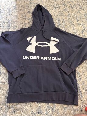 Under Armour dark Navy/Plum Hoodie with White Logo